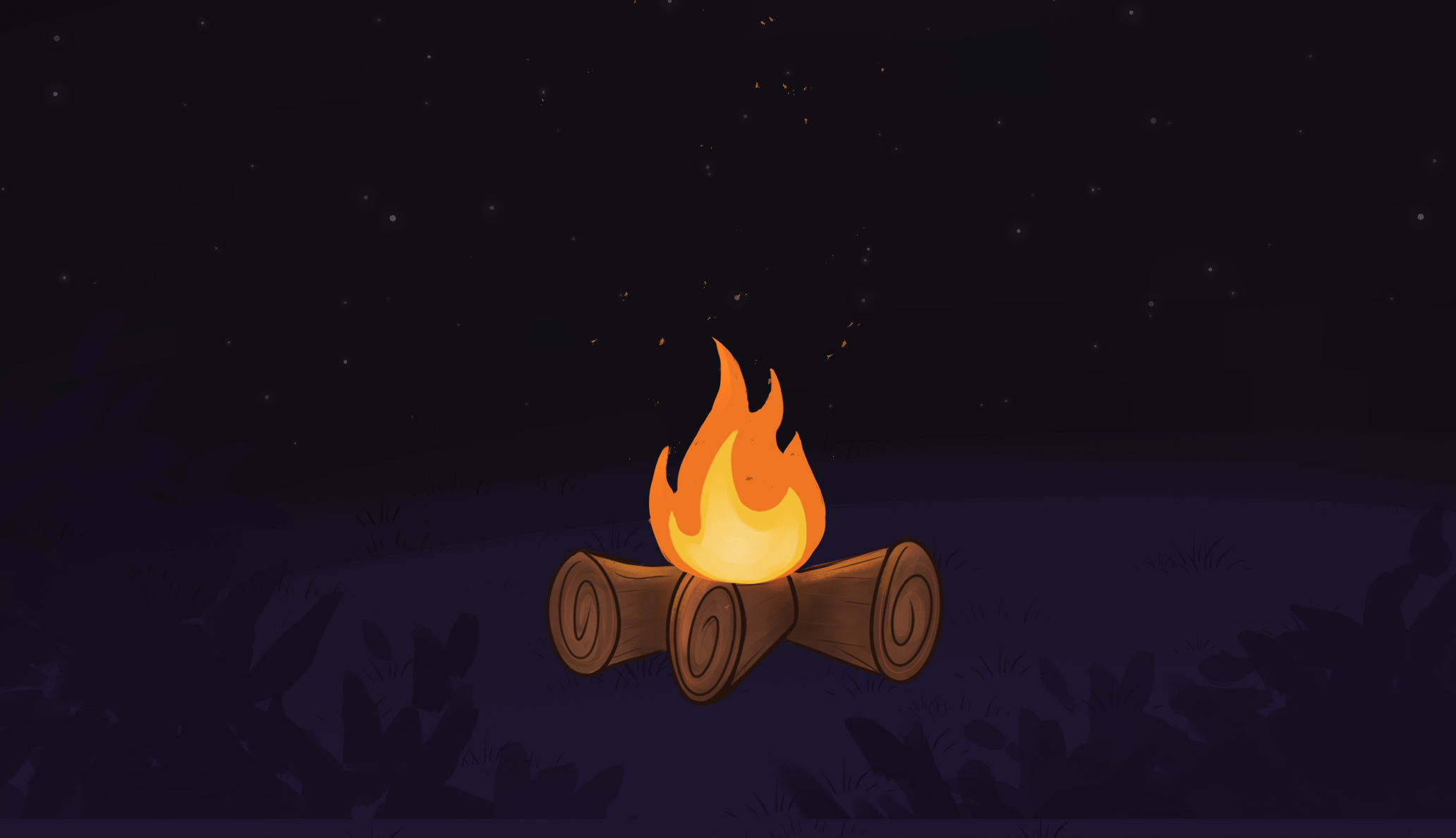 gif animé feu de camp