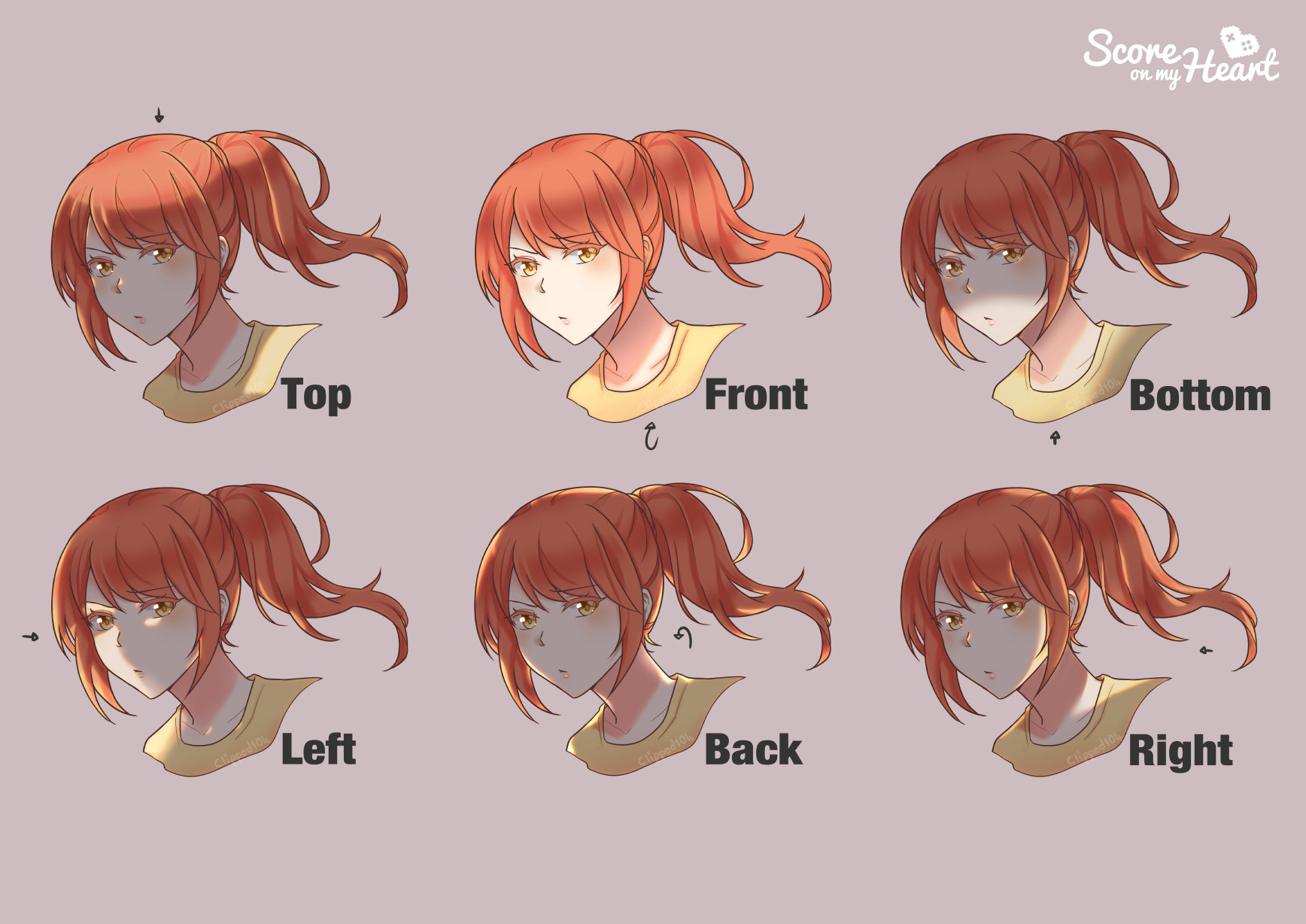 Here's a condensed version of my anime hair shading tutorials