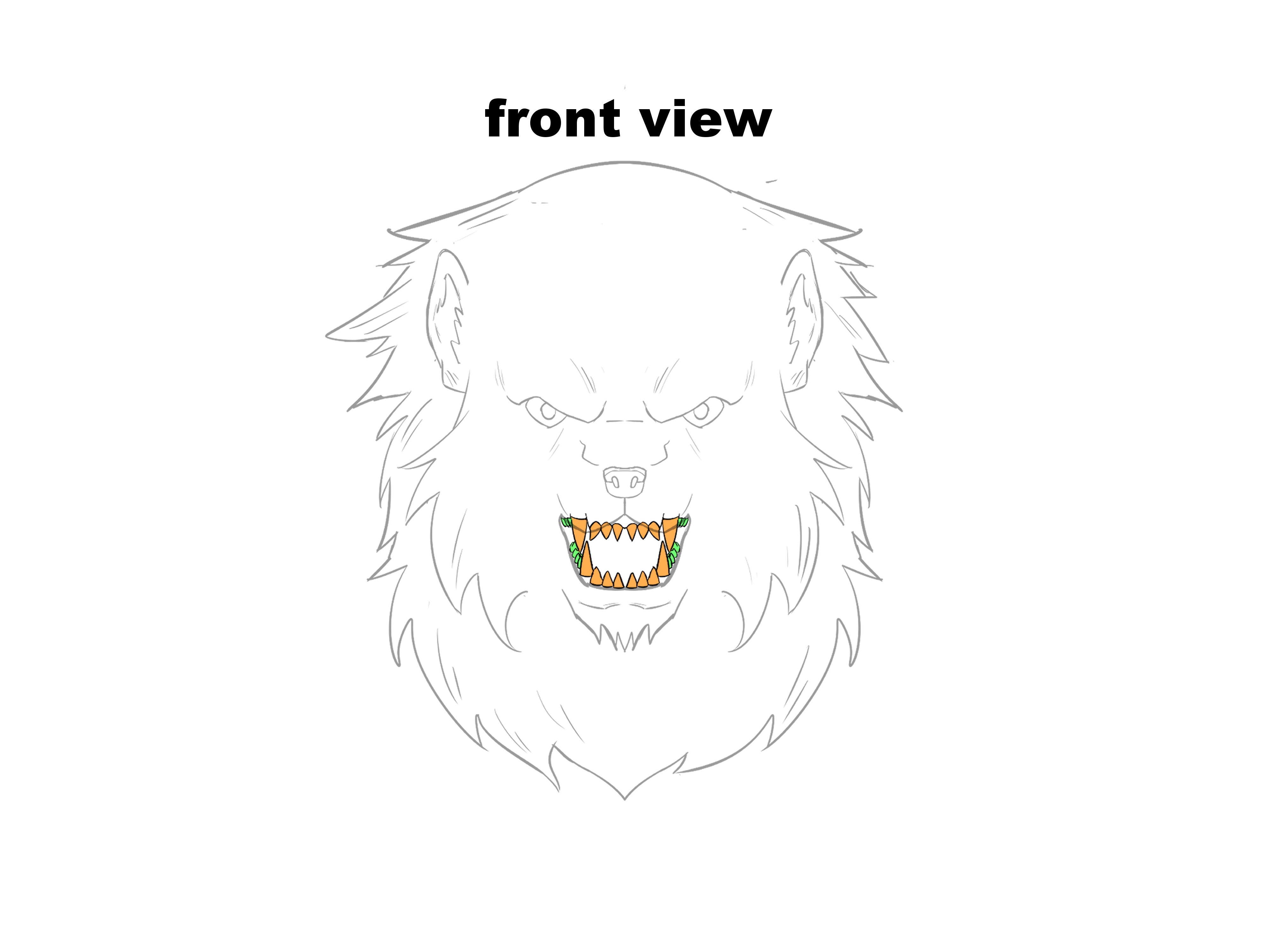 how to draw a werewolf head