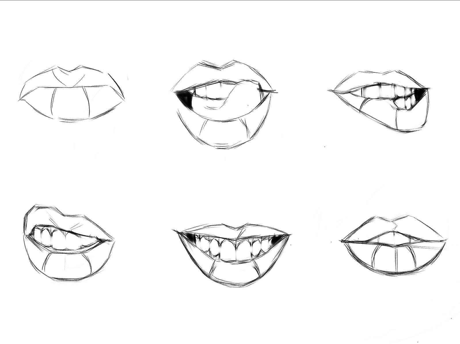 How To Draw A Open Mouth Step By Step