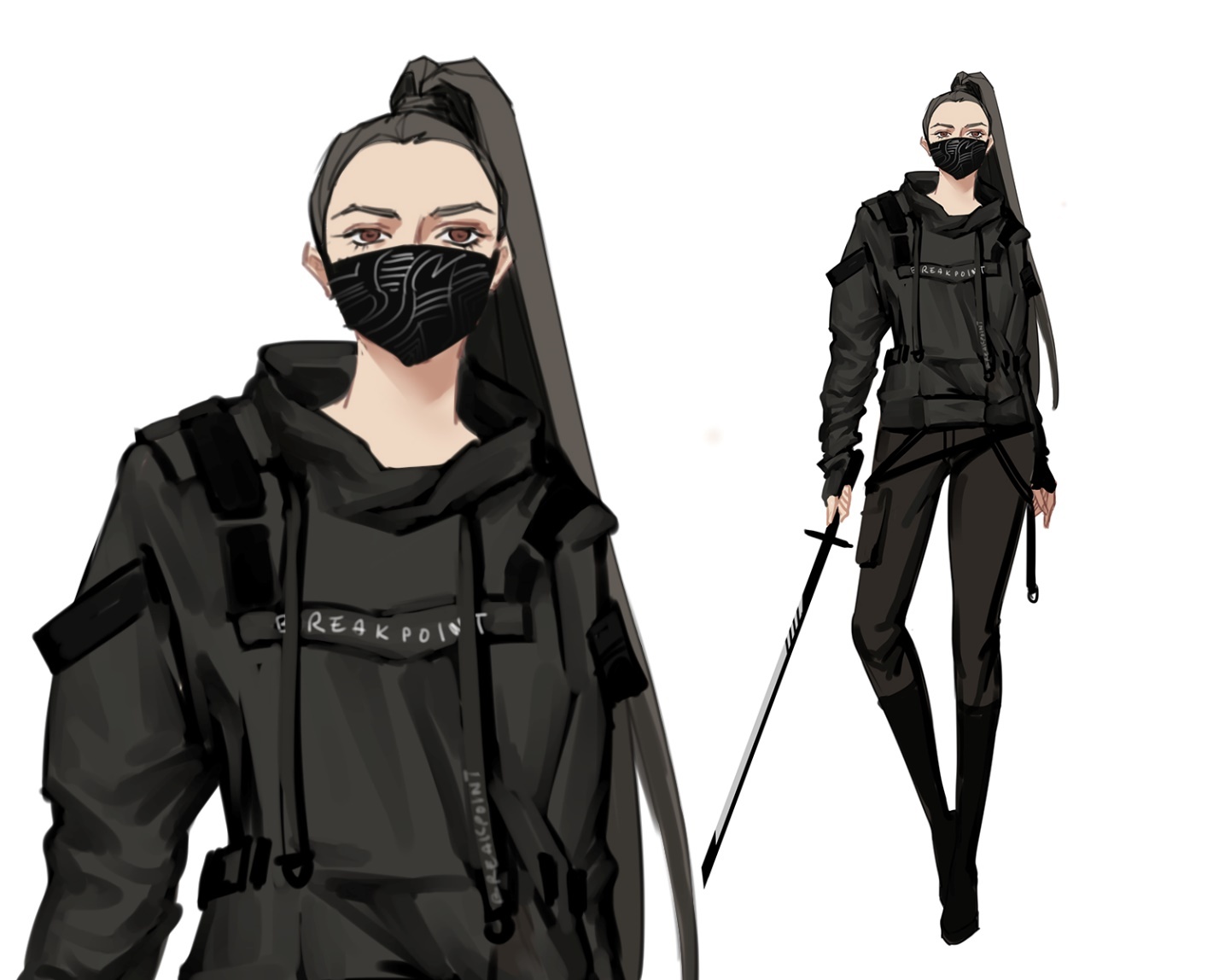 Custom I Will draw cyberpunk anime character with Tech wear Art Commission