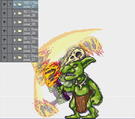 ピクセルゲーム用のループスプライトアニメーションの作成方法 By Babeoded Clip Studio Tips
